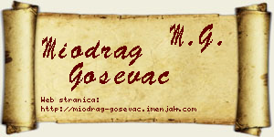Miodrag Goševac vizit kartica